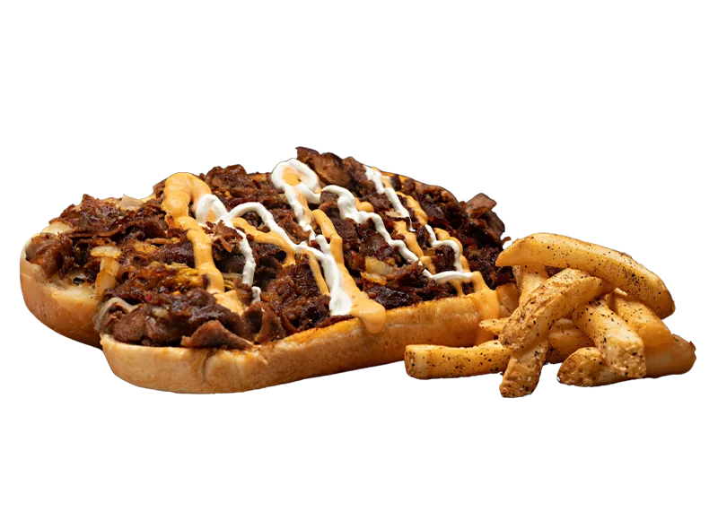 Kimchi Cheesesteak with fries